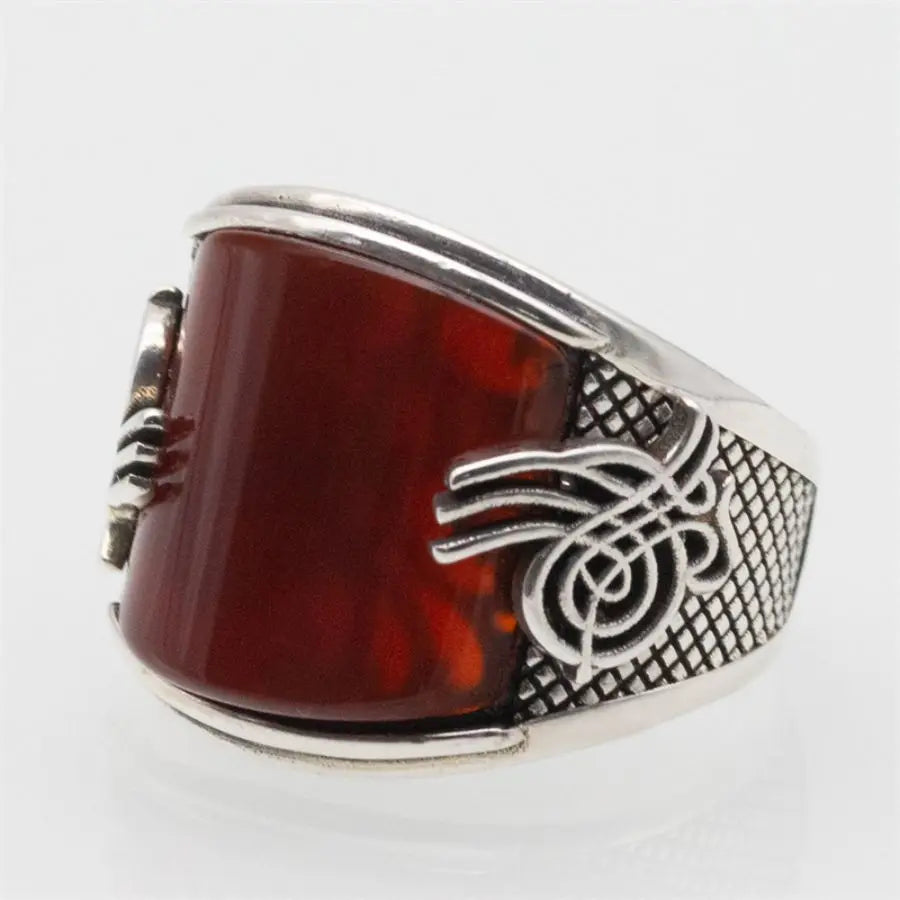 Wholesale Real 925 Sterling Silver Male Ring Vintage Turkish