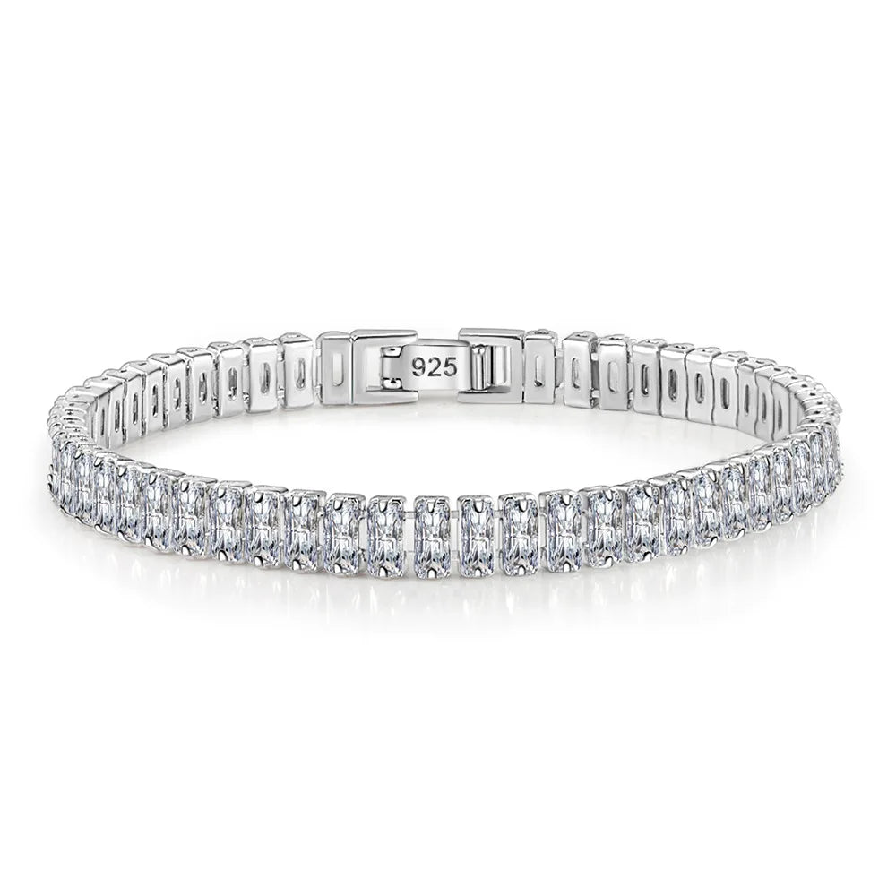 New Fashion 925 Sterling Silver Square Zirconia Bracelet