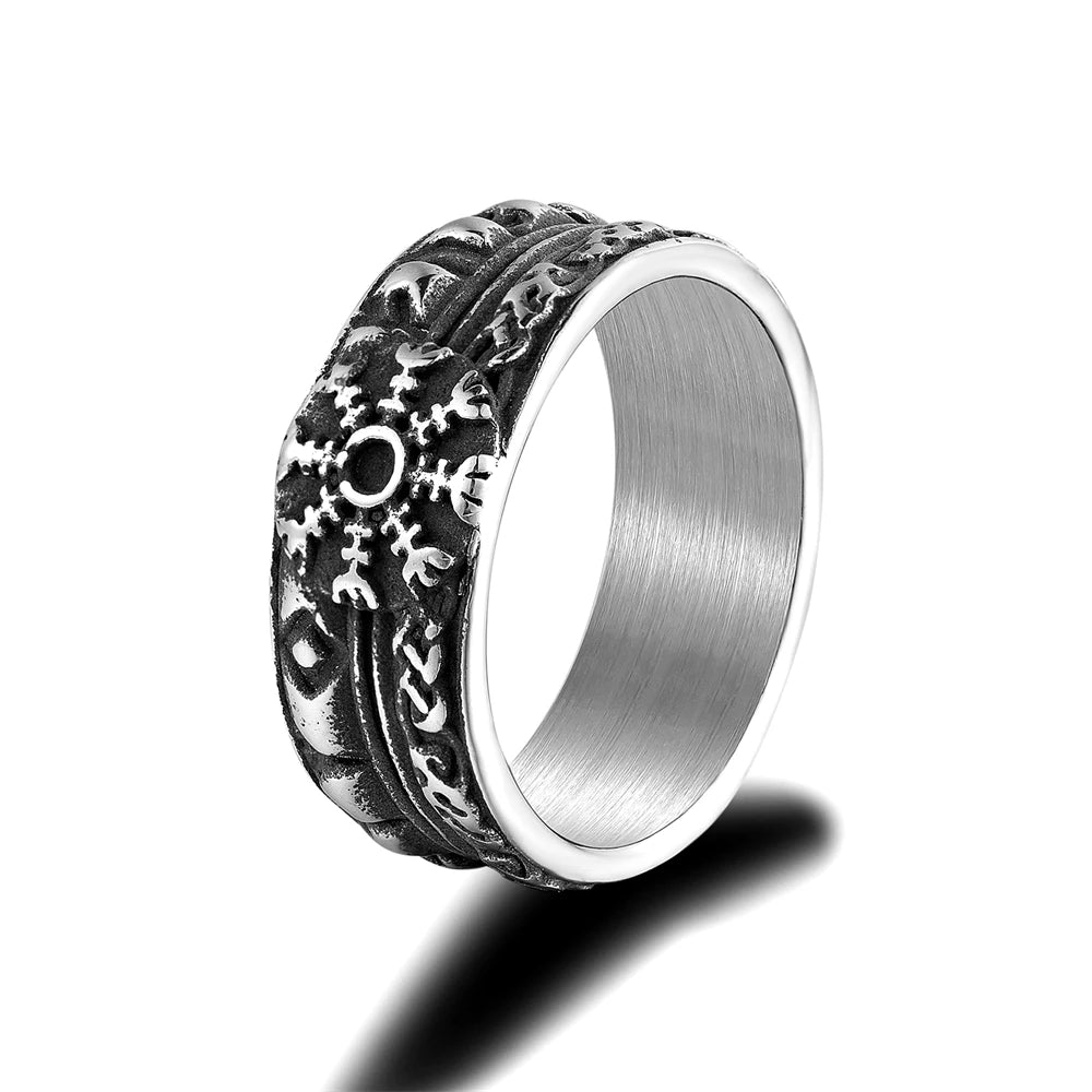 Nordic Celtics Knotwork Viking Tree of Life Yggdrasil Ring For Men