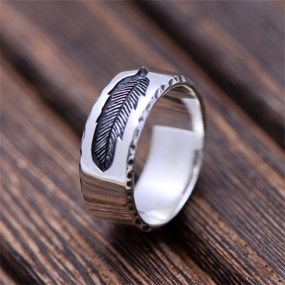 BOCAI S925 Sterling Silver Rings for Men