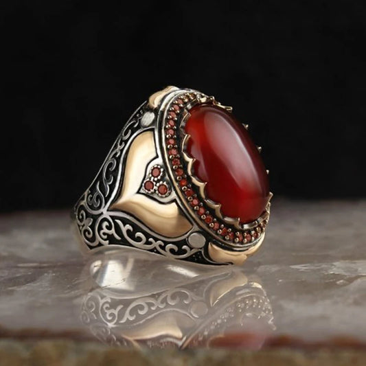 Trendy Handmade Middle East Arabic Turkish Signet Rings for Men